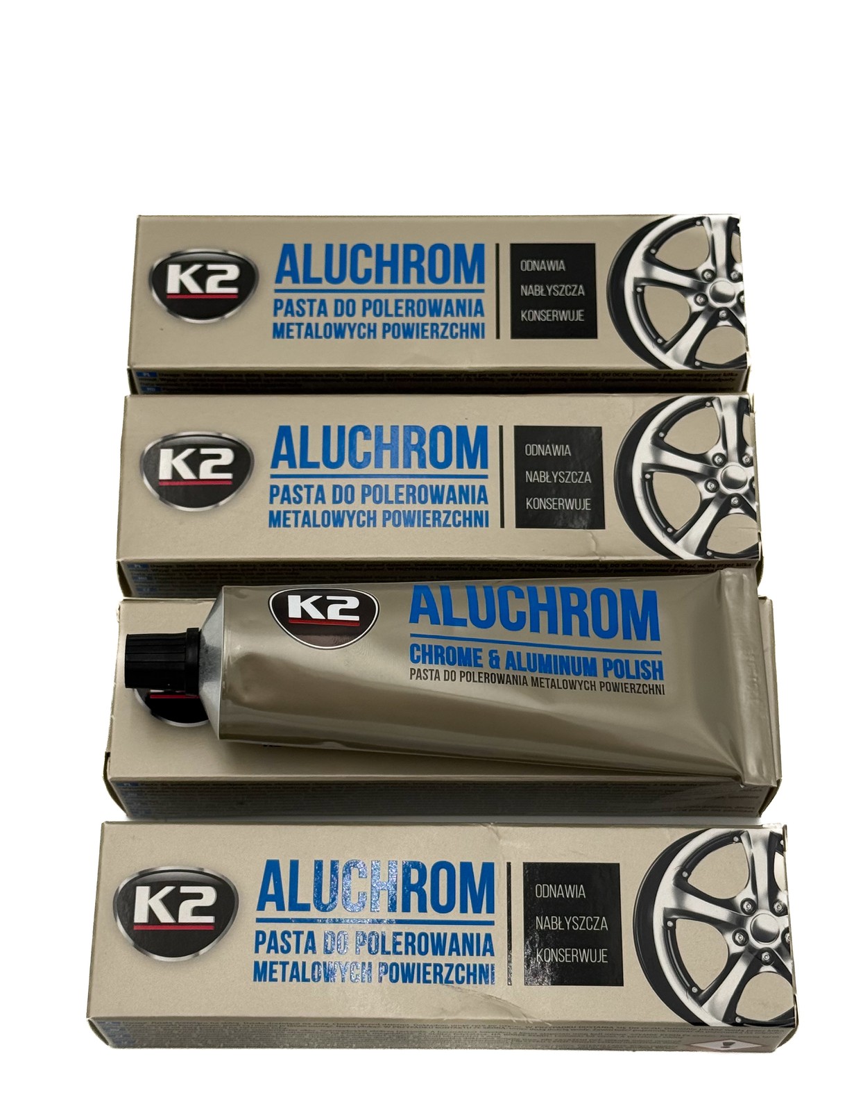 4X Wheel Polish ""ALUCHROM"" 120G K003 Wheel Polish Paste Chrome Shine Metal