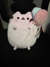 GUND Pusheen the Cat Plush Holding Birthday Celebration Balloons NWT 10" Doll
