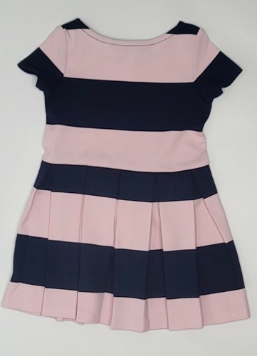 $55 Polo RALPH LAUREN Girls 2 2T Striped Toddler DRESS Pleated PINK & NAVY NWT - Picture 11 of 12