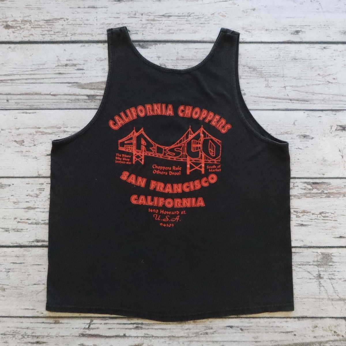 バイクウェア・装備 Used CALIFORNIA CHOPPERS FRISCO Vintage Vintage Frisco 415 California Choppers San Francisco Tank Top