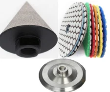 1-3/8" 1-7/8" & 2" Diamond Chamfer Bit 5" polish Pad porcelain marble ceramic