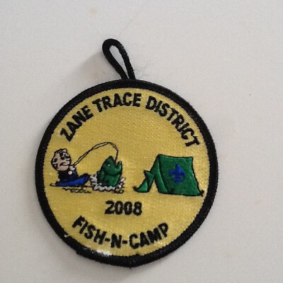 FISH RELATED Patch / ZANE TRACE DISTRICT 08 Fish N Camp  Boy Scout BSA GnW/11-30