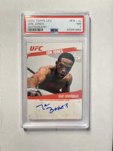 2009 Topps UFC Round 2 Jon Jones RC 1st Auto Rookie PSA 7 NM “BONES” Variation
