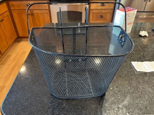 Bicycle Basket Wire Mesh Front Black Easy Mount