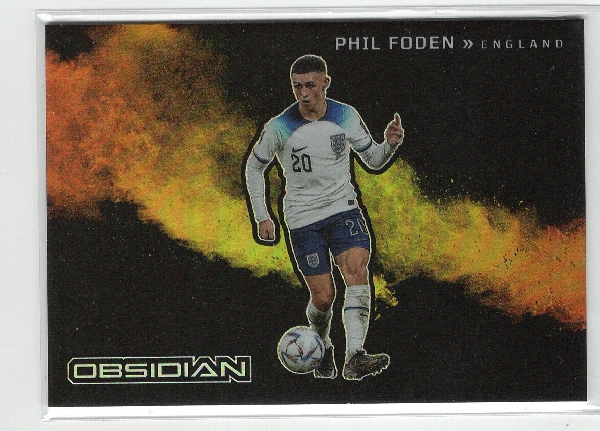 2022-23 Panini Obsidian Phil Foden Black Color Blast SSP #4 England