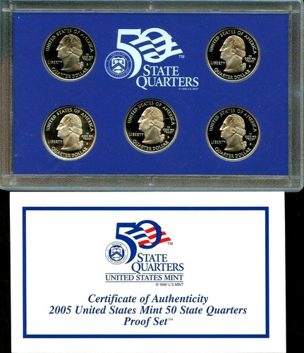 2005-S US Proof State Quarter Mint Set 5 Coins BU CN CLAD 20utc0801 - Picture 3 of 4