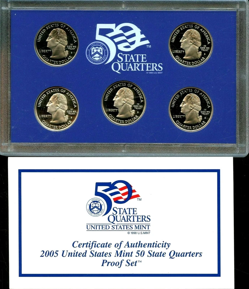 2005-S US Proof State Quarter Mint Set 5 Coins BU CN CLAD 20utc0801 - Image 3 of 4