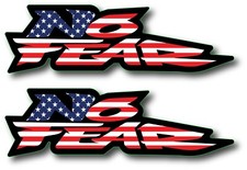 2x No Fear Usa Decal Sticker 3m Usa Made Truck Vehicle Car Logo Wall Window