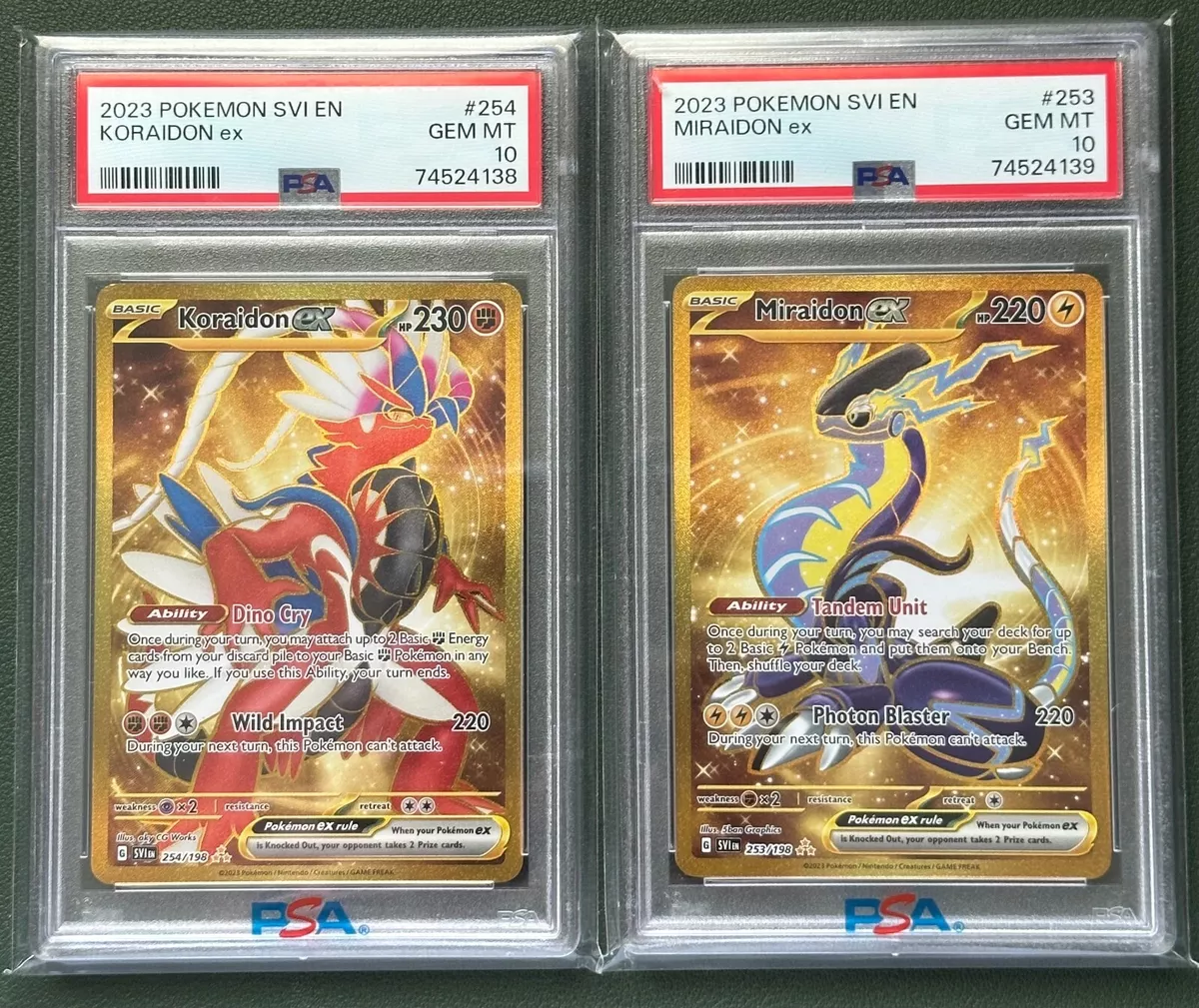 Pokemon - Miraidon ex 253/198 - Scarlet & Violet - Secret Rare - Gold Holo  Foil