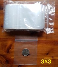 200 ZIP SEAL BAGS 3" x 3" CLEAR 2 MIL PLASTIC RECLOSABLE LOCK TOP MINI BAGGIES