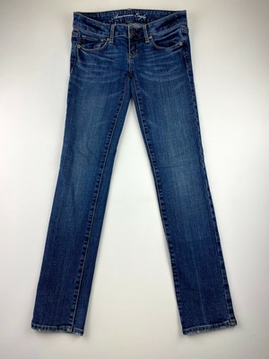 Jean Skinny American Eagle Taille 00 Délavé Léger - Neuf Sans étiquettes, Vintage, Couleur Bleu