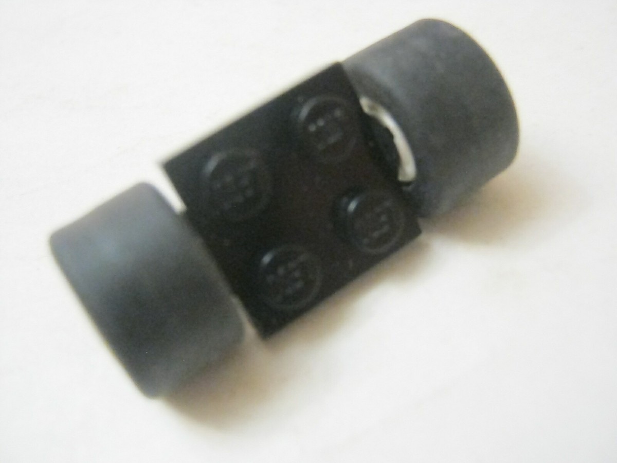 Lego 1 Black 2x2 Plate With Axle Pins, 4600, Wheel, 74967, Tire