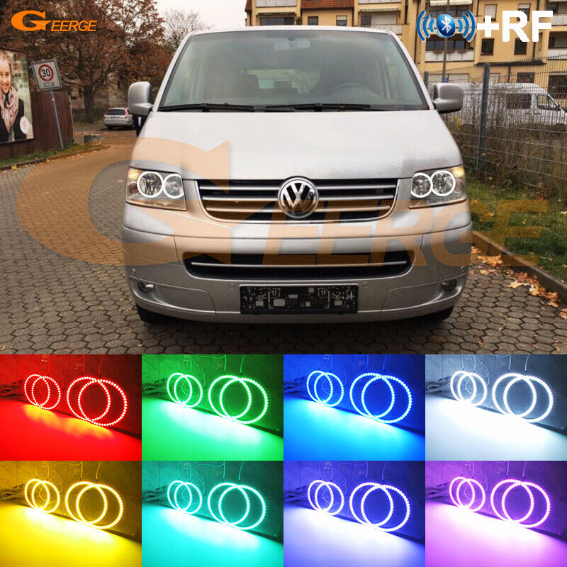 For Volkswagen VW Multivan T5 Multi Color RGB LED Angel Eyes