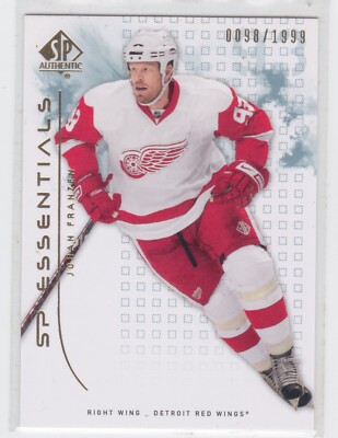 09/10 SP AUTHENTIC...JOHAN FRANZEN...SP ESSENTIALS...0098/1999..# 122..RED WINGS