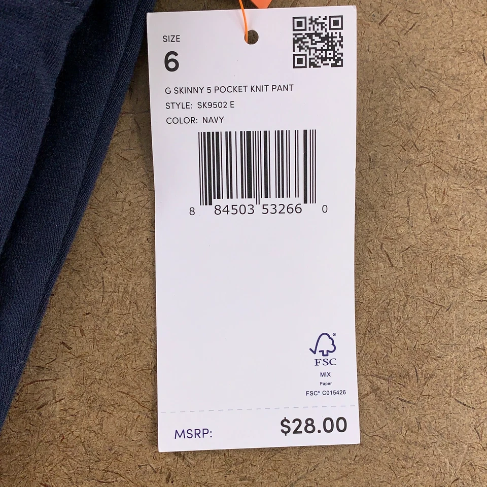 Pantalón ajustado French Toast para niñas talla 6 azul marino tejido 5 bolsillos paquete de 2 SK9502 NUEVO CON ETIQUETAS Foto 2 de 4