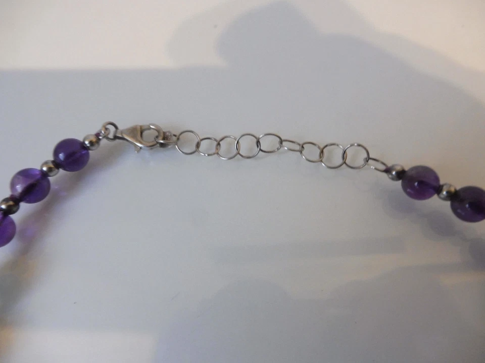 Collana Molto Bella__Ametista, Avventurina__ Con Elementi In Argento - Immagine 4 di 4