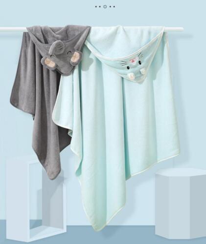 Cartoon Animal Hooded Baby Bath Towel Soft Warm Swaddle For Newborns - Picture 9 of 24