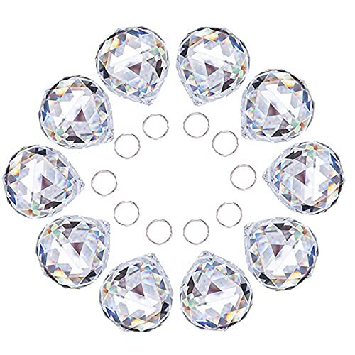 10pcs 30mm Clear Crystal Ball Feng Shui Lamp Prism Rainbow Suncatcher Wedding - Picture 1 of 7