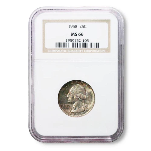 United States Washington Quarter 25¢ 1958P NGC MS66