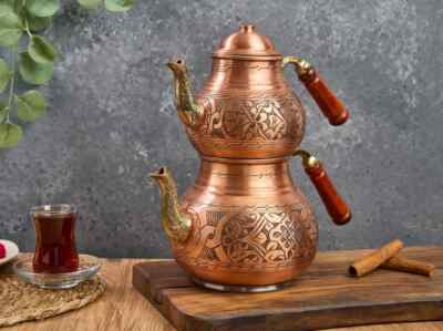 Solid Handmade Copper Teapot for induction and electric stove, Copper Tea Maker
