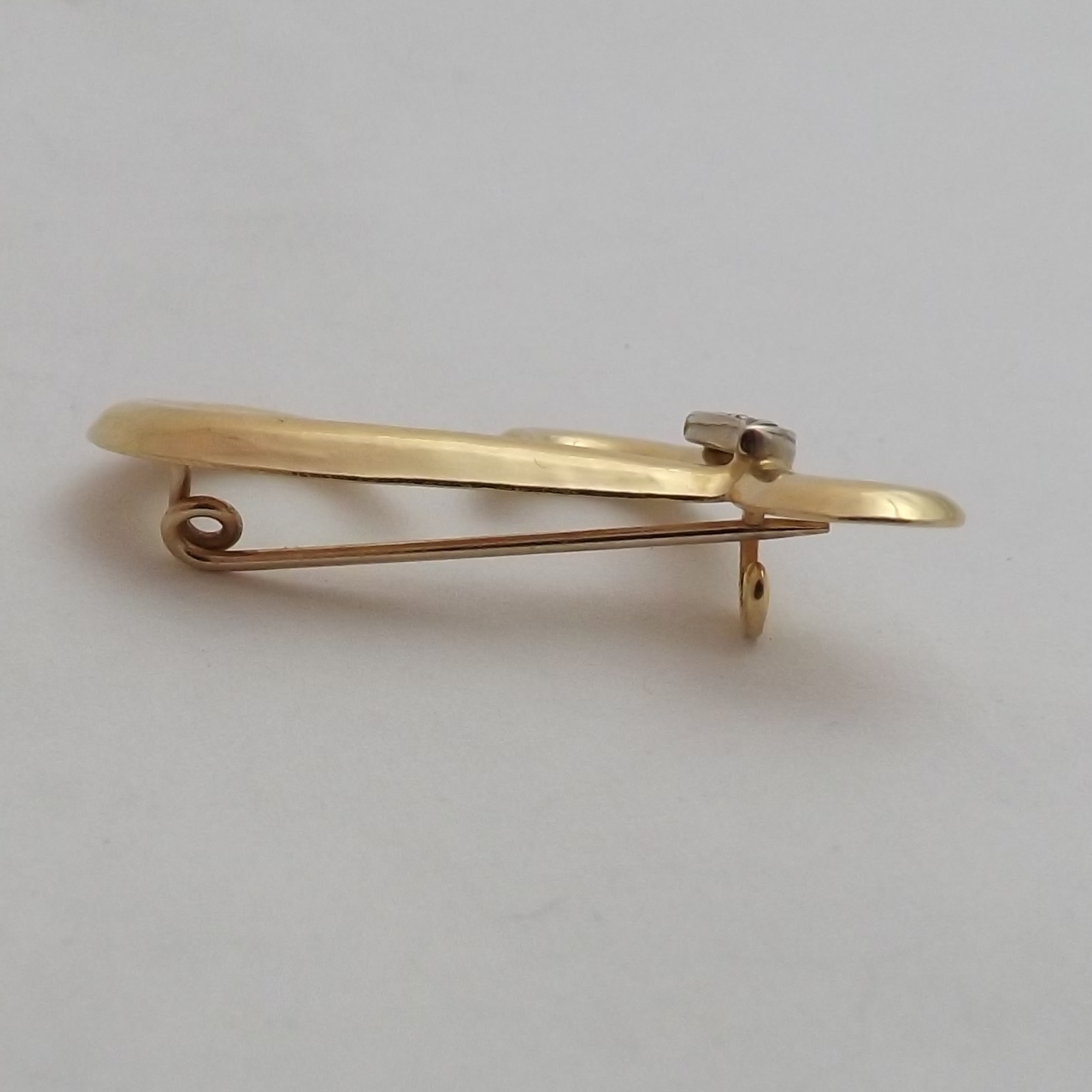 Solid 18k Gold Initial Cursive Letter L Brooch Pi… - image 6