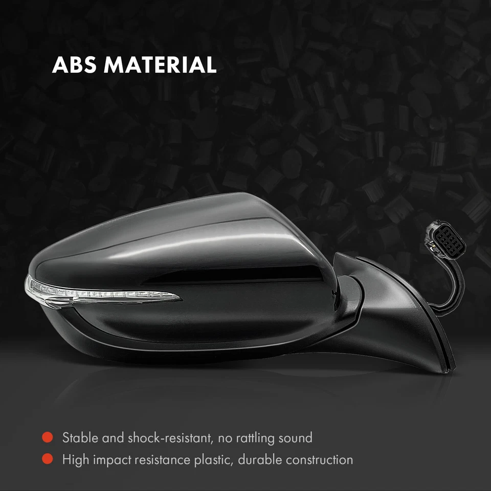 Espejo retrovisor plegable derecho negro térmico con luz de señalización para Kia Forte 2014-2016 Foto 3 de 4