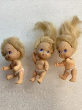 Tyco Quints Babies Blonde Hair Blue Eyes Toy Lot Of 3 Dolls 1990 GnuCollectibles