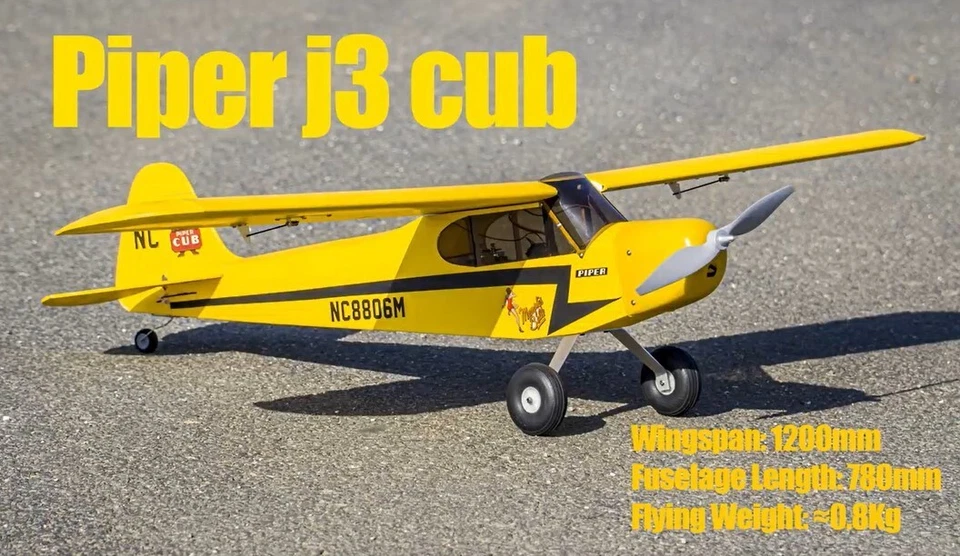 Piper J3 Cub 1200mm inklusive Antrieb + Servos + Folie Holzbaukasten RC Flugzeug - Bild 2 von 4