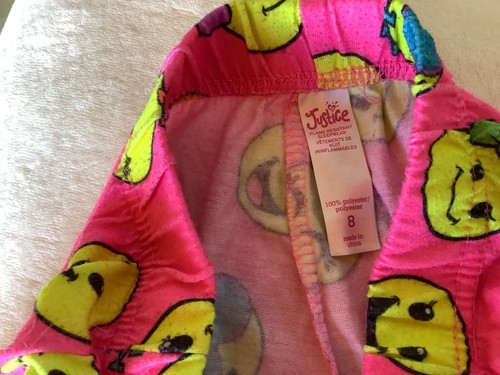 Justice Girls Size 8 Pajama PJ emoji Sleepwear Pants pink - Picture 4 of 6