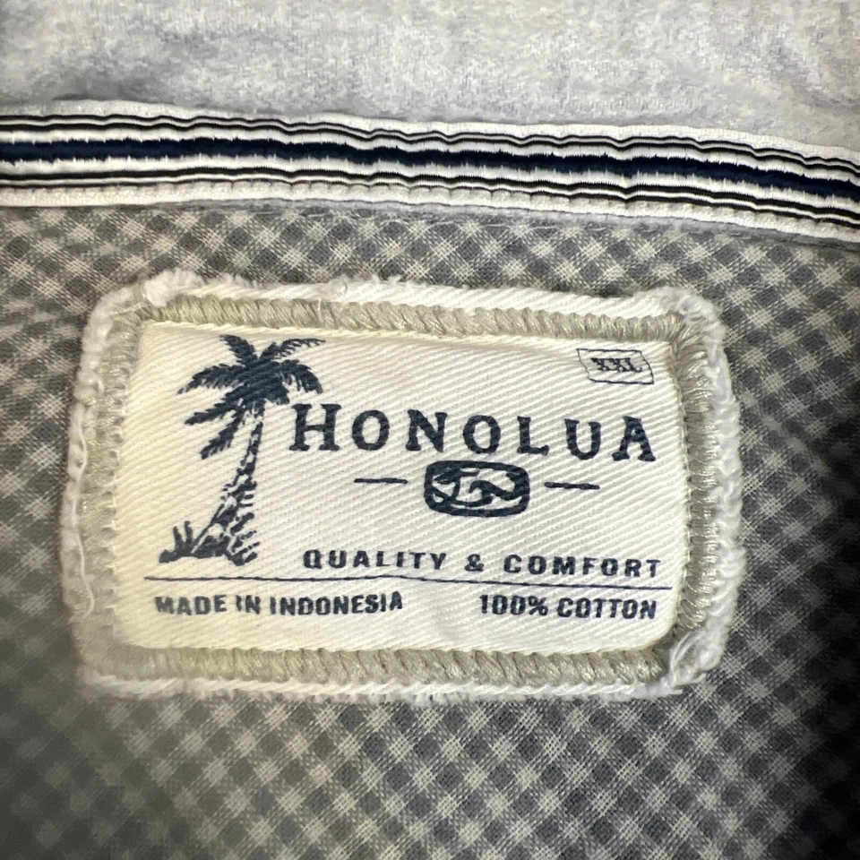 Honolua Shirt Mens 2XL Blue Brown Button Up Long Sleeve Plaid - Image 2 of 4