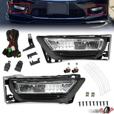 L+R Front Bumper Fog Lights Driving Lamps For 2013-2015 Honda Accord W/Bulbs
