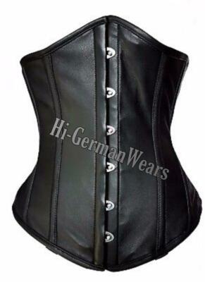 Underbust corset black leather corset gothic corset underbust leather corsets