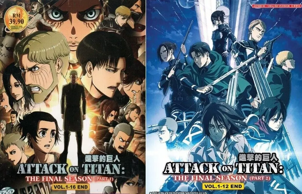 ATTACK ON TITAN The Final Season 4 Part 2 (Vol.1-12) English Dubbed Anime  DVD