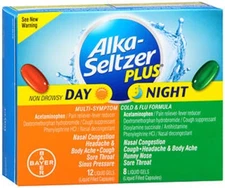 Alka-Seltzer Plus Day & Night Multi-Symptom Cold & Flu, Liquid Gels, 20 Count