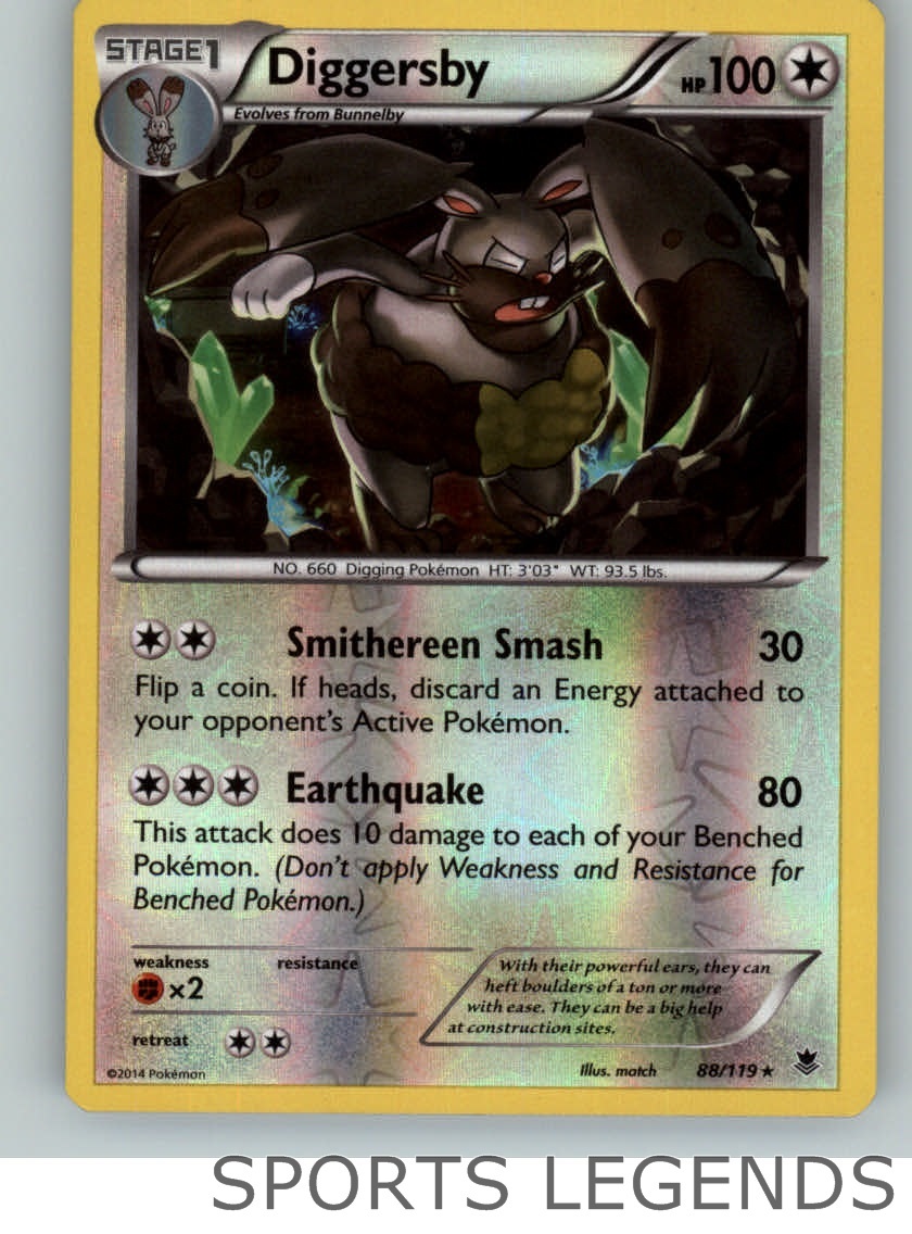 2014 pokemon Phantom Forces reverse rare Diggersby 88/119