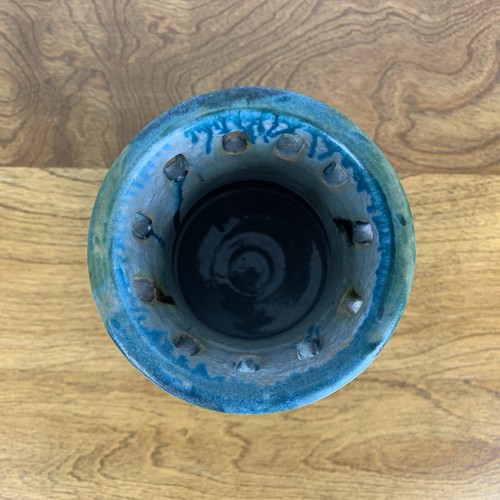 Alvino Bagni Sea Garden Vase Blue Green Handmade MCM Italy Italian Pottery Vtg - Picture 4 of 12