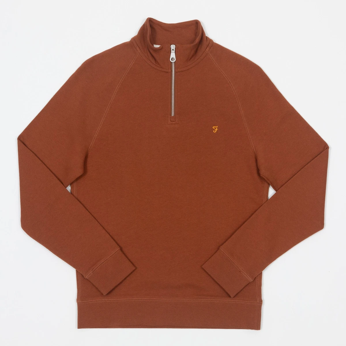 FARAH Jim Quarter Zip Sweatshirt in ORANGE eBay
