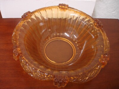 ganz tolle Glasschale Bernsteinfarben - Historismus Schale um 1880 -c75