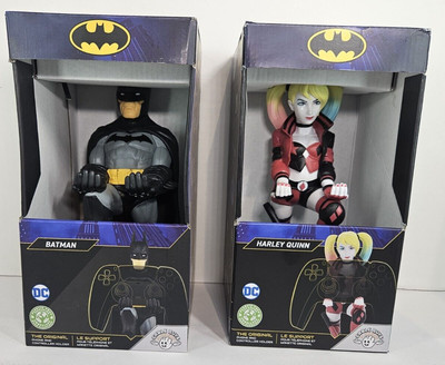   2x Batman & Harley Quinn Phone & Controller Holders DC Comics Cable Guys NEW