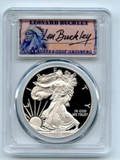 2015 W $1 Proof American Silver Eagle 1oz PCGS PR70DCAM Leonard Buckley
