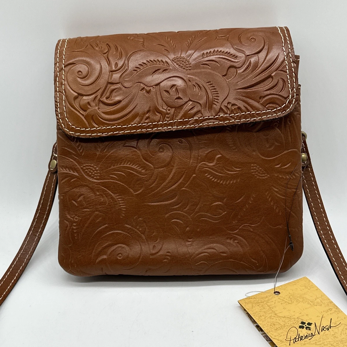 Patricia Nash Balluri Tooled Leather Crossbody Bag Florence NWT P61407