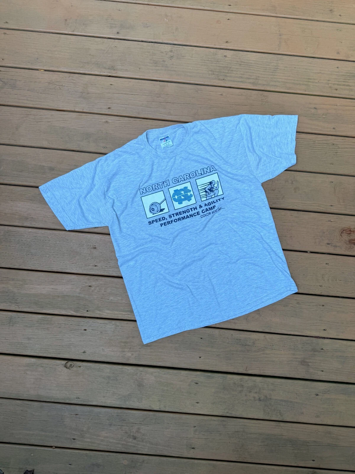UNC Performance Camp Short Sleeve Jerzees T shirt Grey Size XL