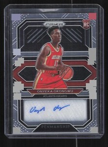 2020-21 Panini Prizm Onyeka Okongwu Rookie Penmanship Base Auto Hawks
