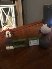 Blossom Bucket Season Greetings Dog Figurines