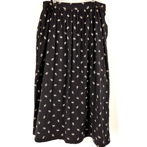 Maxi gonna Hill House Home Krista nera floreale jacquard zip laterale taglia XL nuova con etichette - Foto 4 di 11