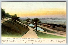 c1900s Lake Side Park Harbor Cleveland Ohio Antique Postcard