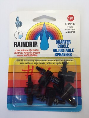 Raindrip R191C Quarter Circle Adjustable Sprayers Pack Of 5 New 4-20GPH @ 25 PSI