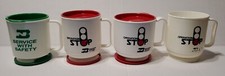 4 Vintage Bnsf Burlington Northern Railroad Plastic Coffee Mug Cup Holder Lids