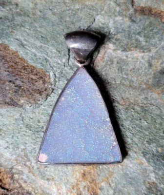 Vintage Starborn Creations Dreieck Anhänger Sterling Silber 925 Druzy Opal