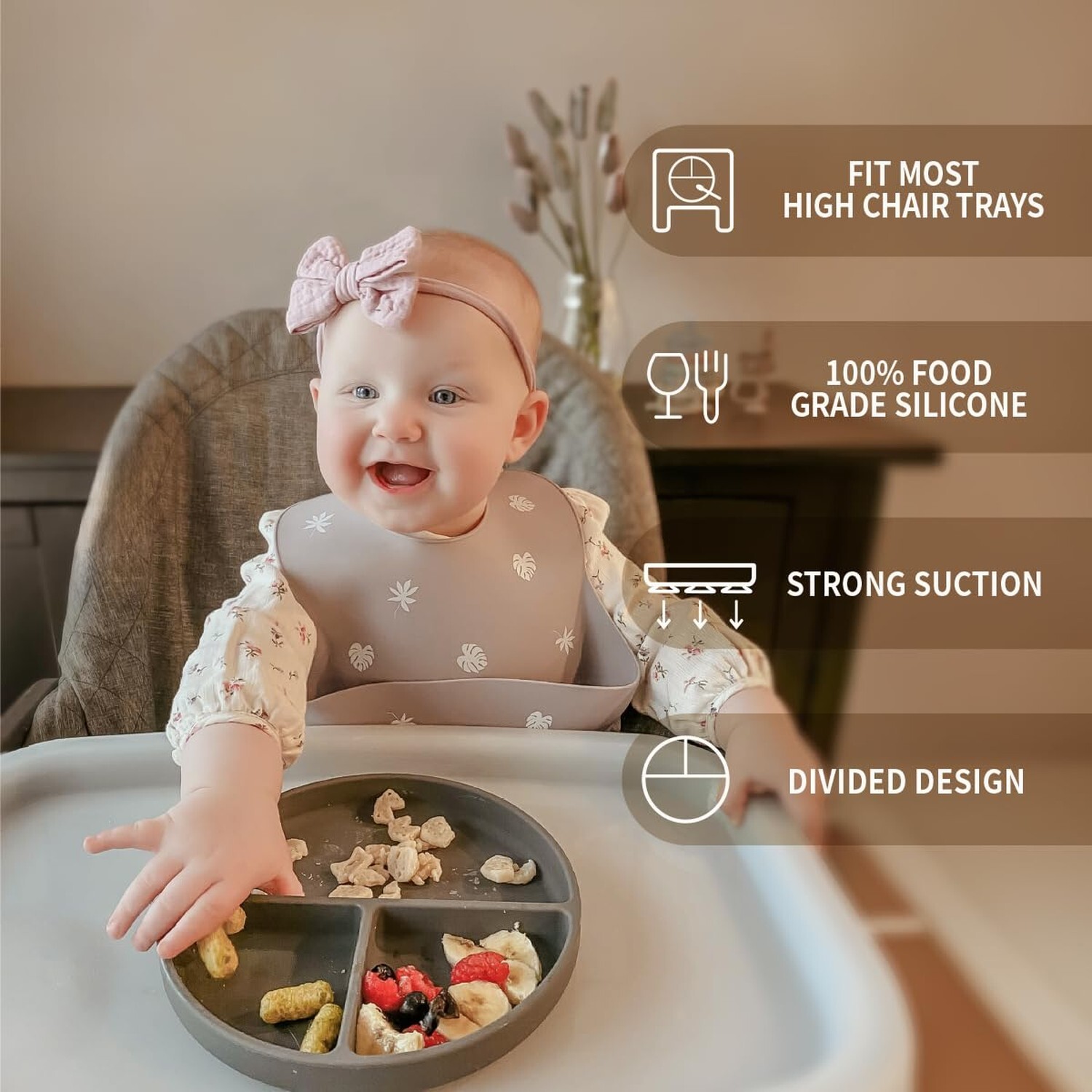 Moonkie Suction Plates for Baby | 100% Silicone BPA-Free Baby Plate... Fast Ship